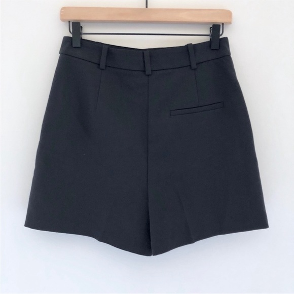 Zara NWT black trouser shorts with gold button front - Picture 3 of 3